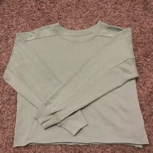 Aerie Sage Green Cropped Sweatshirt